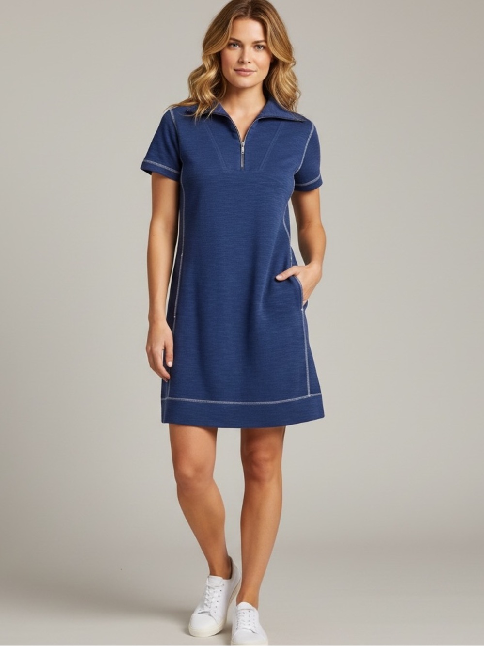 Tommy Bahama NWT Tobago Bay 1/2 Zip Front Dress Sz XS In Blue Athleisure Golf